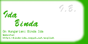 ida binda business card